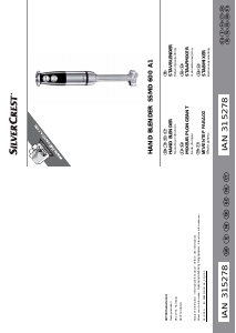 Brugsanvisning SilverCrest IAN 315278 Stavblender