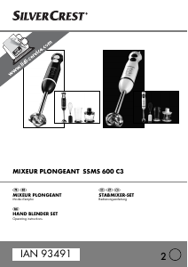 Mode d’emploi SilverCrest IAN 93491 Mixeur plongeant