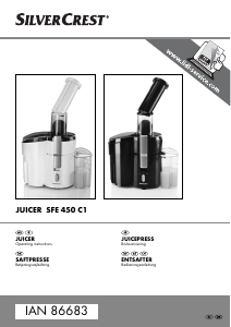 Bruksanvisning SilverCrest IAN 86683 Juicepress