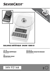 Mode d’emploi SilverCrest IAN 93144 Balance de cuisine