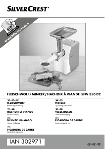 Manual SilverCrest IAN 302971 Picadora de carne