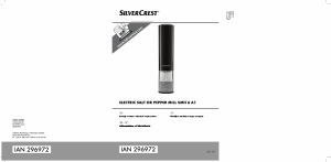 Vadovas SilverCrest IAN 296972 Pipirų ir druskos malūnėlis