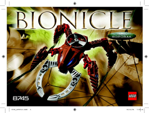 Rokasgrāmata Lego set 8745 Bionicle Visorak Roporak