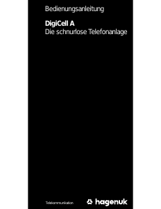 Bedienungsanleitung Hagenuk DigiCell A Schnurlose telefon