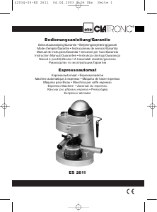 Руководство Clatronic ES 2611 Эспрессо-машина