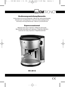 Bedienungsanleitung Clatronic ES 2612 Espressomaschine