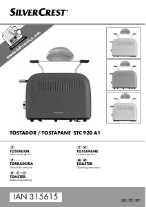 Manual SilverCrest IAN 315615 Toaster