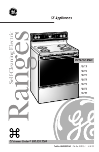 Manual GE JBP25DJ1WH Range