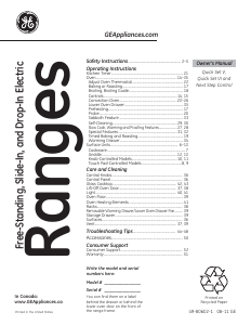 Bedienungsanleitung GE JB910KK2CC Herd