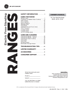 Manual de uso GE JB735FP1DS Cocina