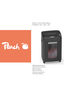 Návod Peach PS600-85 Skartovací stroj