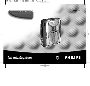 Manual Philips AQ6345 Gravador de cassetes