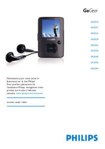 Mode d’emploi Philips SA3044 GoGear Lecteur Mp3