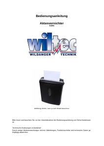 Bedienungsanleitung Wiltec 61894 Aktenvernichter