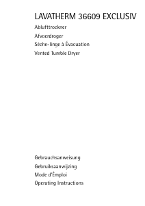 Manual AEG LTH36609 Dryer