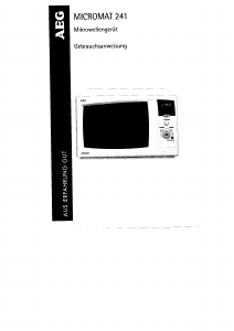 Bedienungsanleitung AEG Micromat 241 Mikrowelle