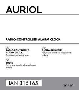 Návod Auriol IAN 315165 Budík