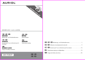 Mode d’emploi Auriol IAN 93859 Réveil