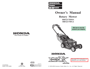 Bruksanvisning Honda HRX217HMA Gräsklippare