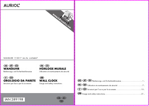 Mode d’emploi Auriol IAN 289198 Horloge