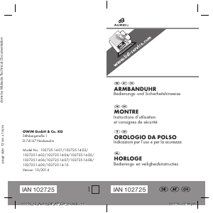 Mode d’emploi Auriol IAN 102725 Montre