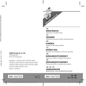 Instrukcja Auriol IAN 102725 Zegarek