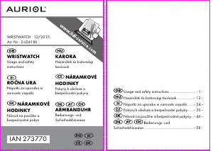 Manuál Auriol IAN 273770 Hodinky