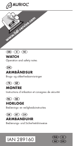 Brugsanvisning Auriol IAN 289160 Armbåndsur