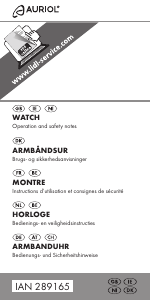 Brugsanvisning Auriol IAN 289165 Armbåndsur