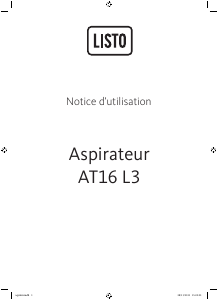 Mode d’emploi Listo AT16 L3 Aspirateur