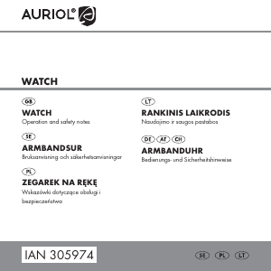 Instrukcja Auriol IAN 305974 Zegarek