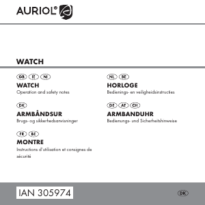 Brugsanvisning Auriol IAN 305974 Armbåndsur