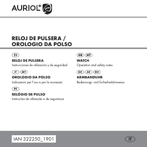 Manual Auriol IAN 322250 Relógio de pulso