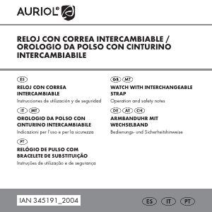 Manual Auriol IAN 345191 Relógio de pulso