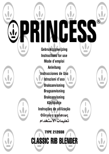 Manual Princess 212038 Classic Rib Liquidificadora