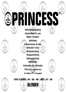 Manual de uso Princess 212044 Batidora