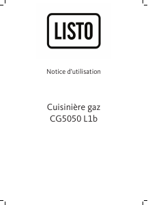Mode d’emploi Listo CG5050 L1b Cuisinière
