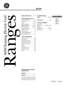 Manual GE JBP35CK4CC Range