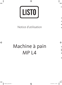Mode d’emploi Listo MP L4 Machine à pain