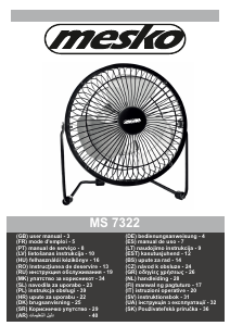 Посібник Mesko 7322 Вентилятор