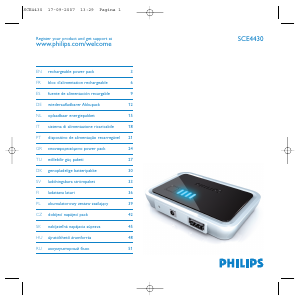 Käyttöohje Philips SCE4430 Kannettava laturi