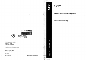 Bedienungsanleitung AEG SANTO170-6I Kühlschrank