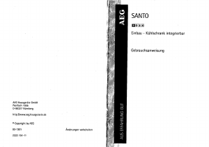 Bedienungsanleitung AEG SANTO1600-6I Kühlschrank