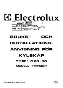 Bruksanvisning Electrolux RM185R Kylskåp