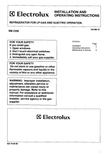 Manual Electrolux RM2330 Refrigerator