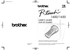 Manual de uso Brother PT-1600 Rotuladora
