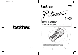 Manual de uso Brother PT-1400 Rotuladora