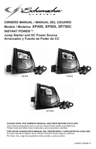 Bruksanvisning Schumacher XP500 Instant Power Hjälpstart