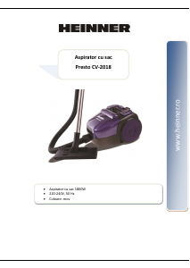 Handleiding Heinner CV-2018 Presto Stofzuiger
