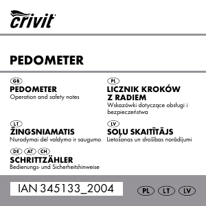 Rokasgrāmata Crivit IAN 345133 Soļu skaitītājs